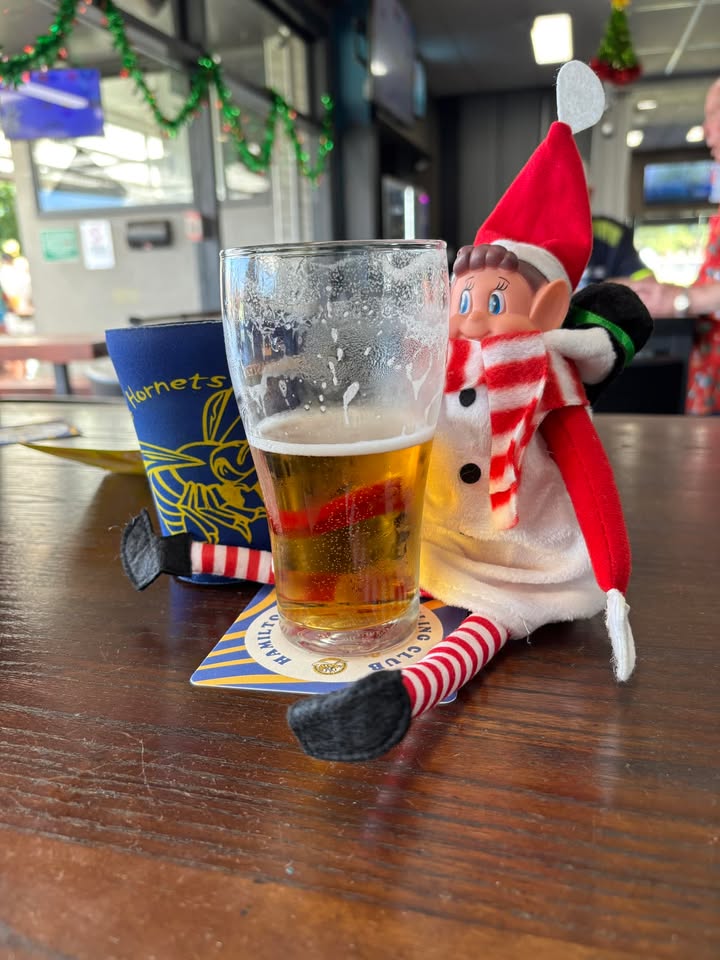 Featured image for “Fridays happy hour is in full swing, and our Elf decided to clock off to enjoy a drink .”