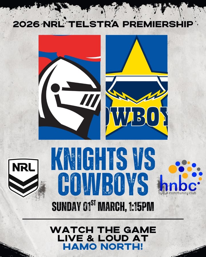 Featured image for “NRL Knights vs Cowboys at Hamilton North Bowls”