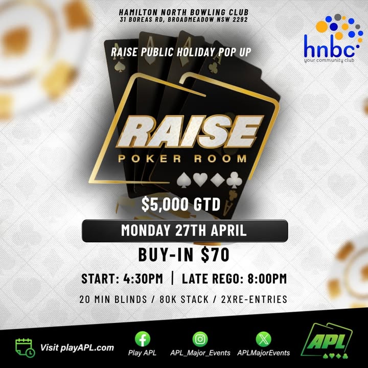 Featured image for “Public Holiday Poker at Hamilton North Bowls”