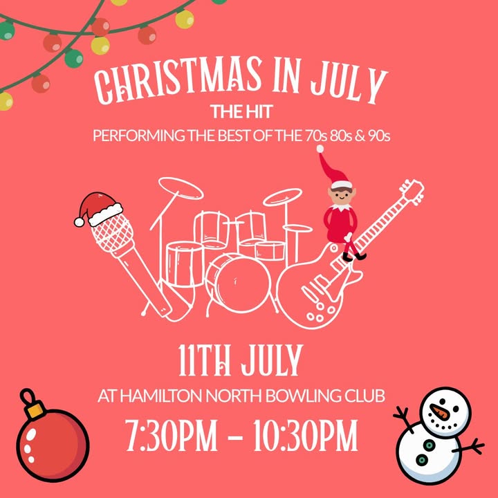 Featured image for “Christmas in July with The Hit at Hamilton North Bowls”